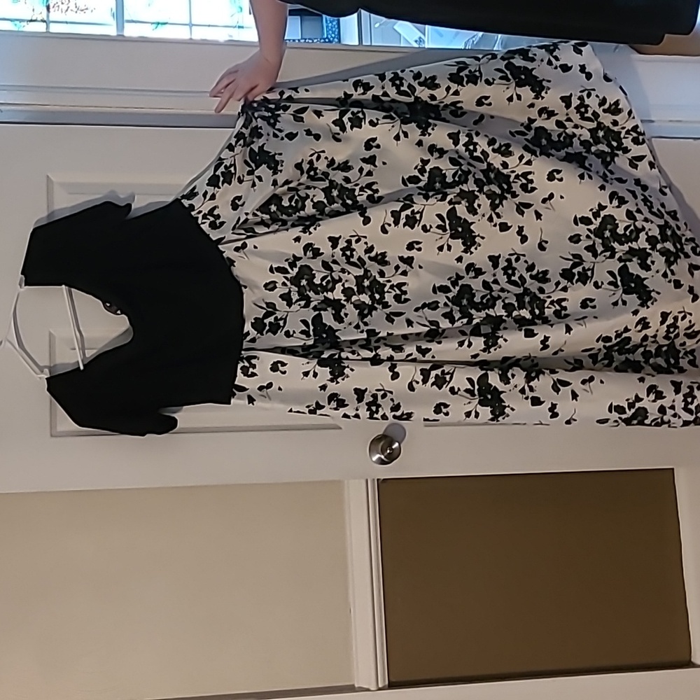 Roamans Black and White Flower Gown